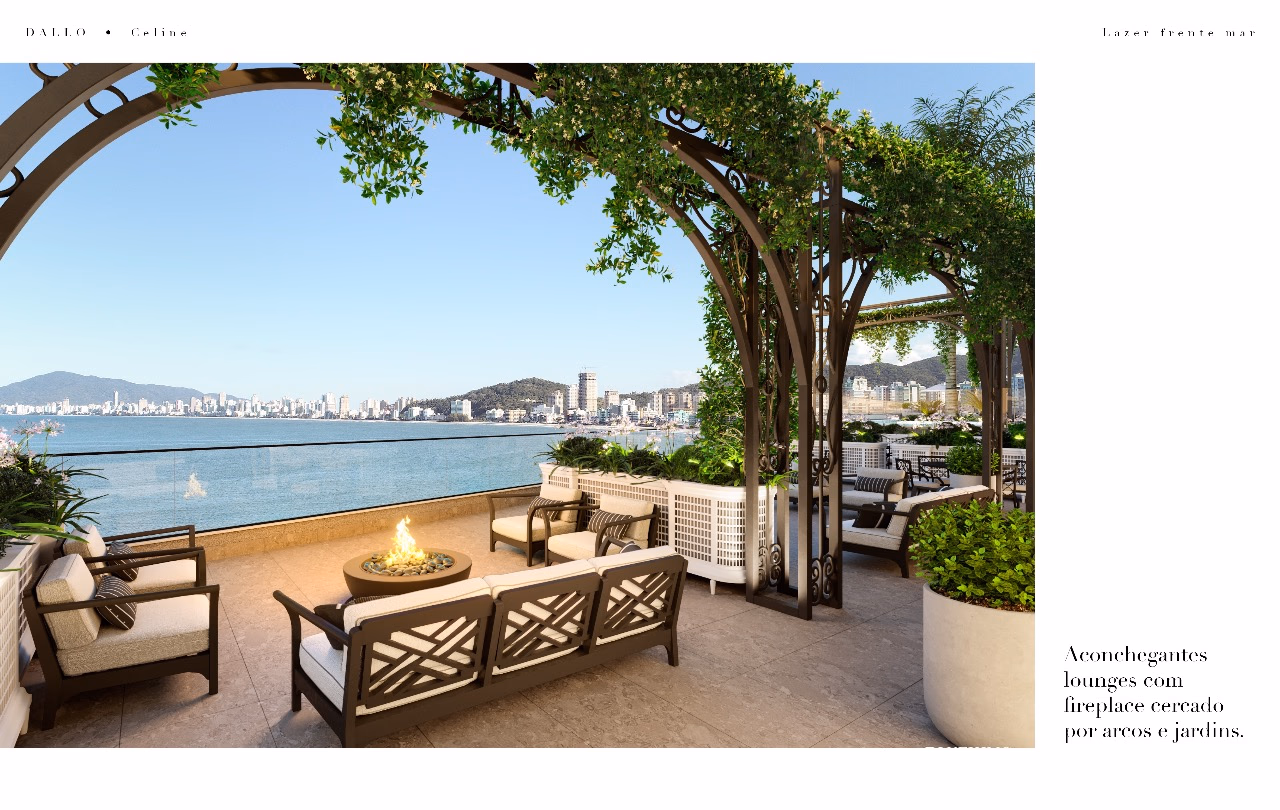 Terraço lazer Celine Residence Dallo em Itapema