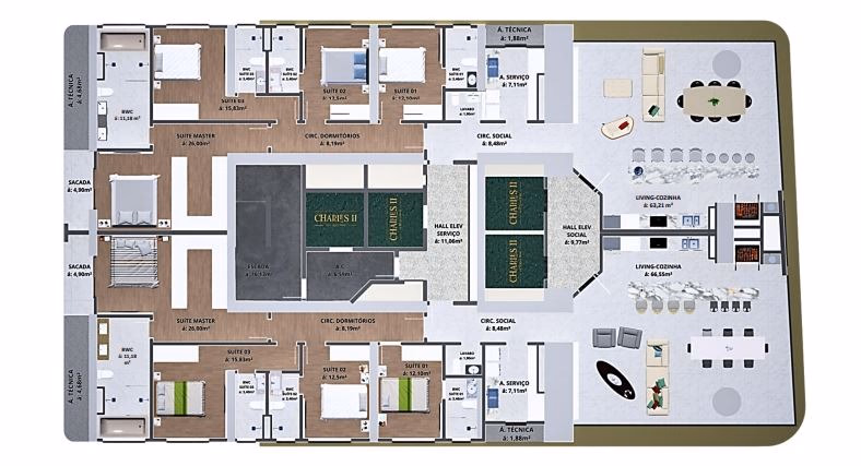 Apartamento 4 suítes em Meia Praia — Meia Praia, Itapema