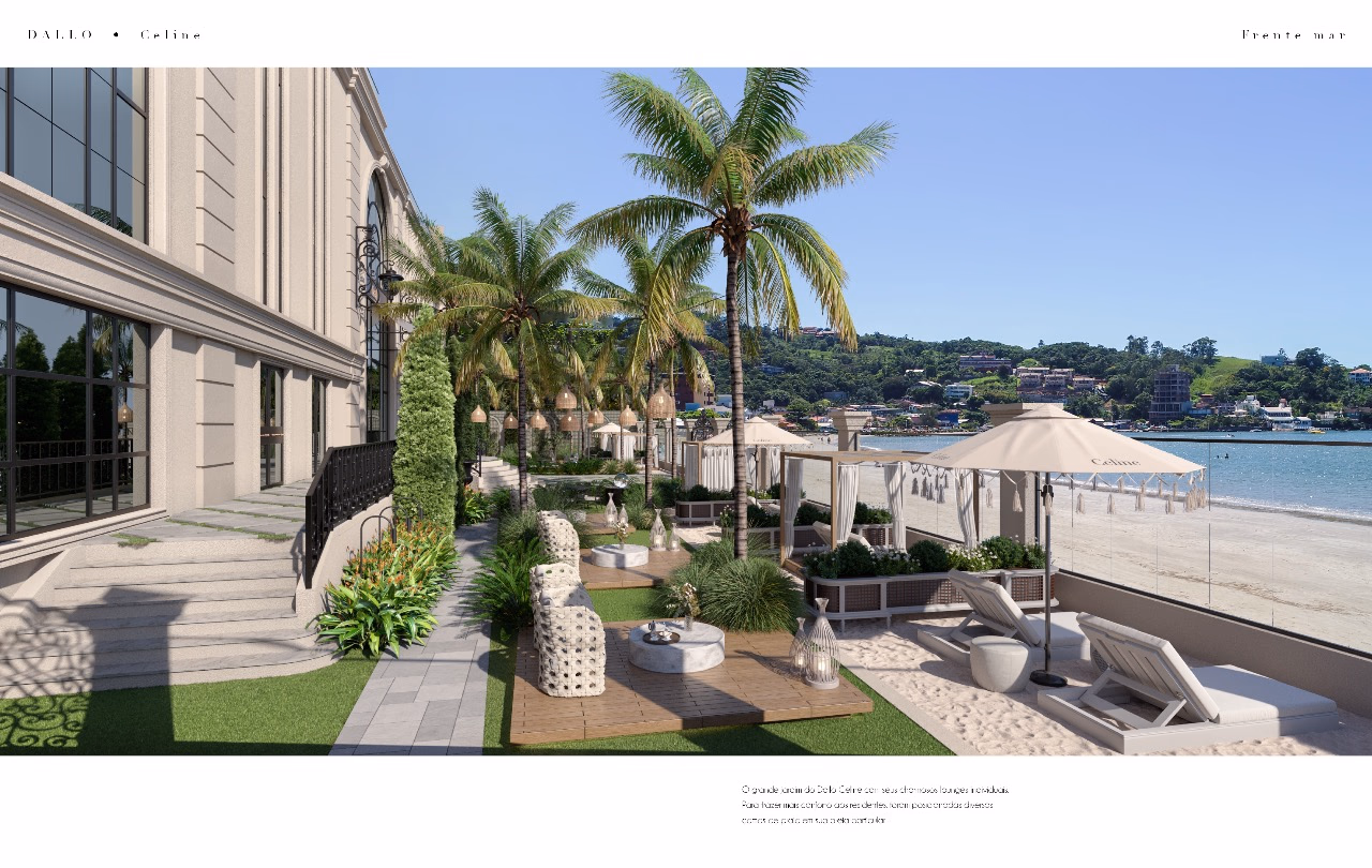 Lazer térreo Frente Mar Celine Residence Dallo em Itapema