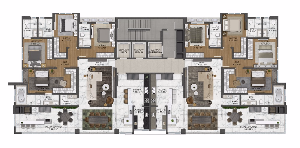 Apartamento 4 suítes em Meia Praia — Meia Praia, Itapema