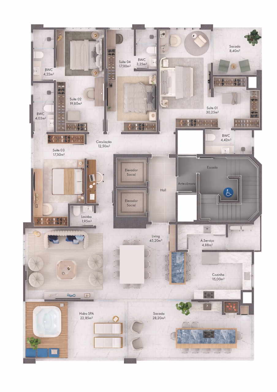 Apartamento 4 suítes em Meia Praia — Meia Praia, Itapema