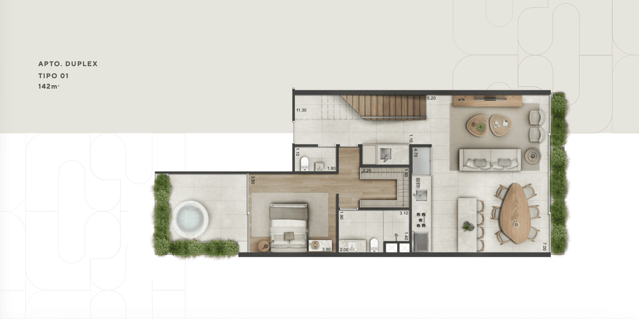 Apartamento 2 suítes em  — , 