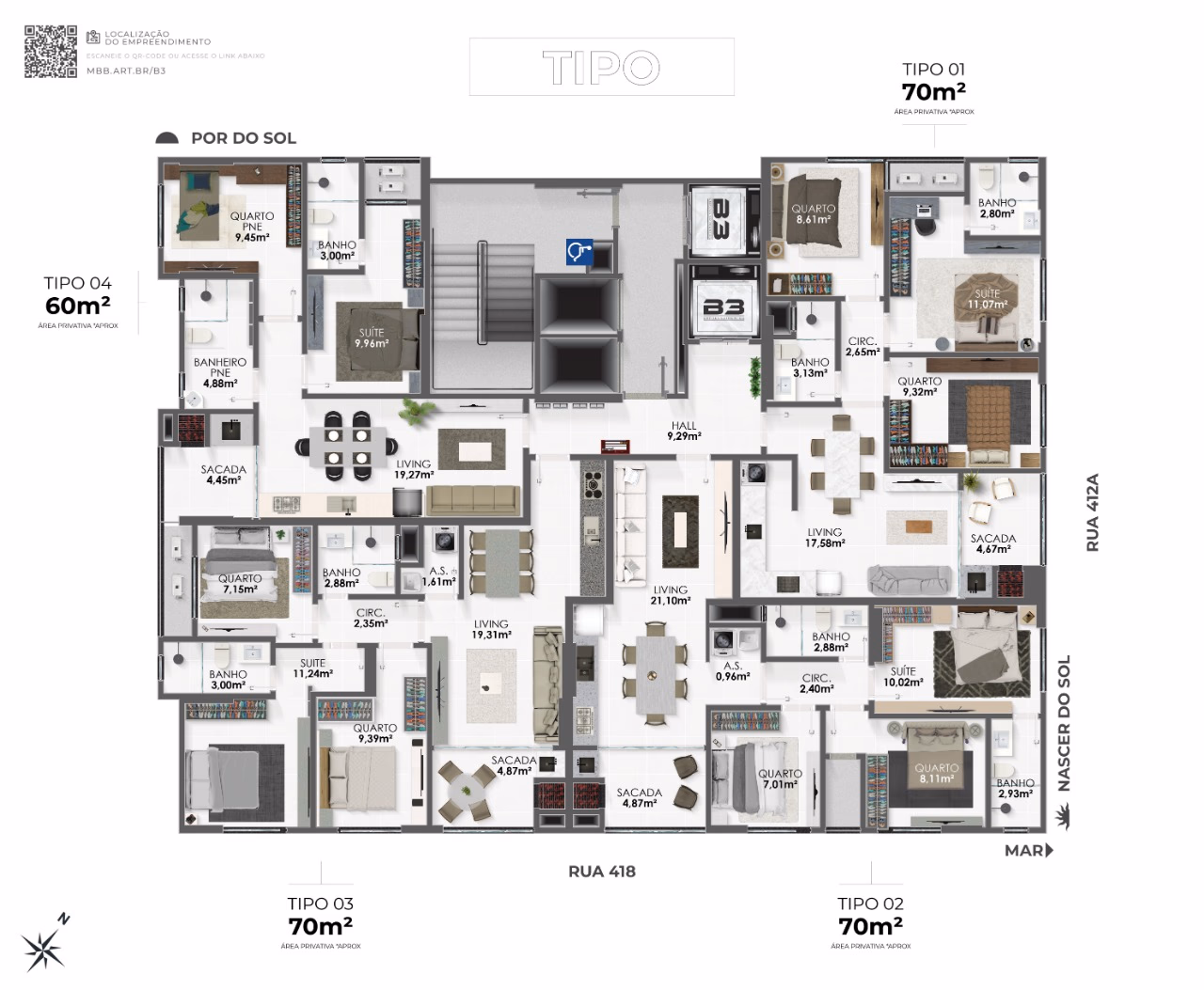 Apartamento 3 quartos em Morretes — Morretes