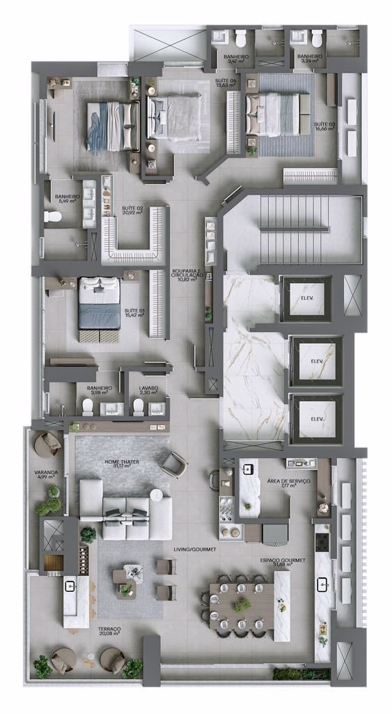 Apartamento 4 suítes em Meia Praia — Meia Praia, Itapema