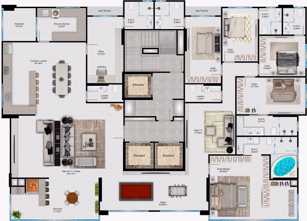 Apartamento 4 suítes em Meia Praia — Meia Praia, Itapema