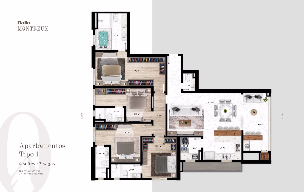 Apartamento 4 suítes em Centro — Centro