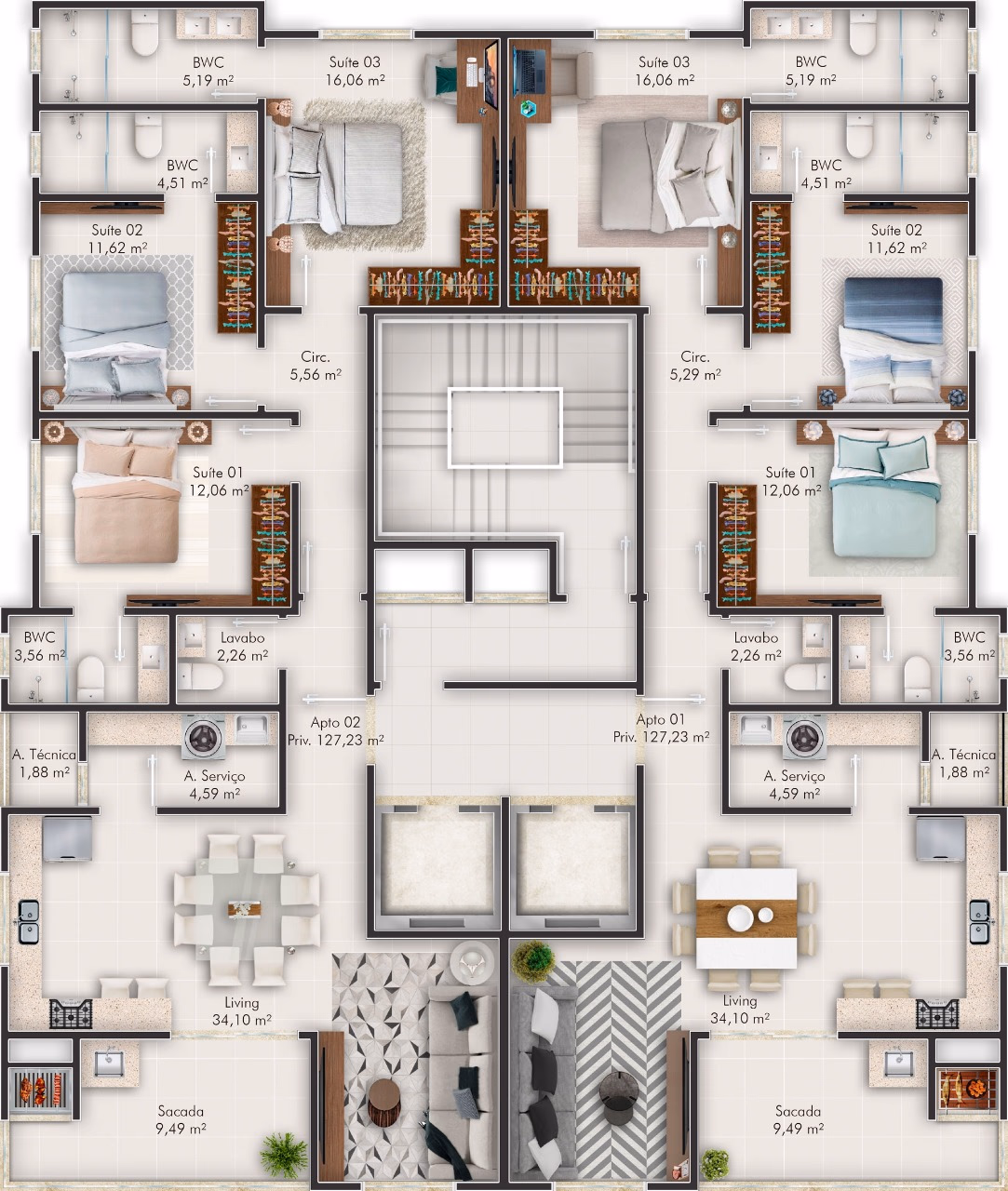 Apartamento 4 suítes em Meia Praia — Meia Praia, Itapema