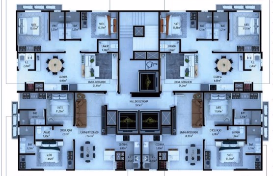 Apartamento 2 suítes em Balneário Perequê — Balneário Perequê