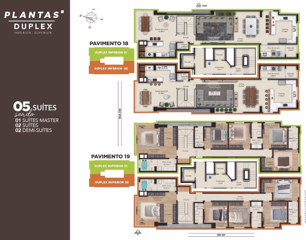 Apartamento 4 quartos em Meia Praia — Meia Praia, Itapema