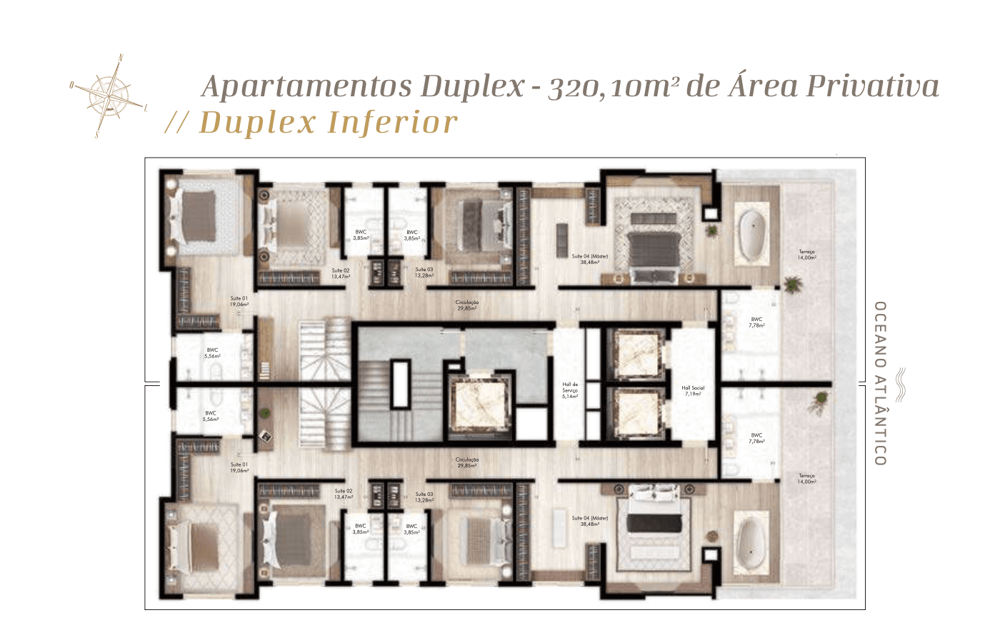 Apartamento 4 suítes em  — , 