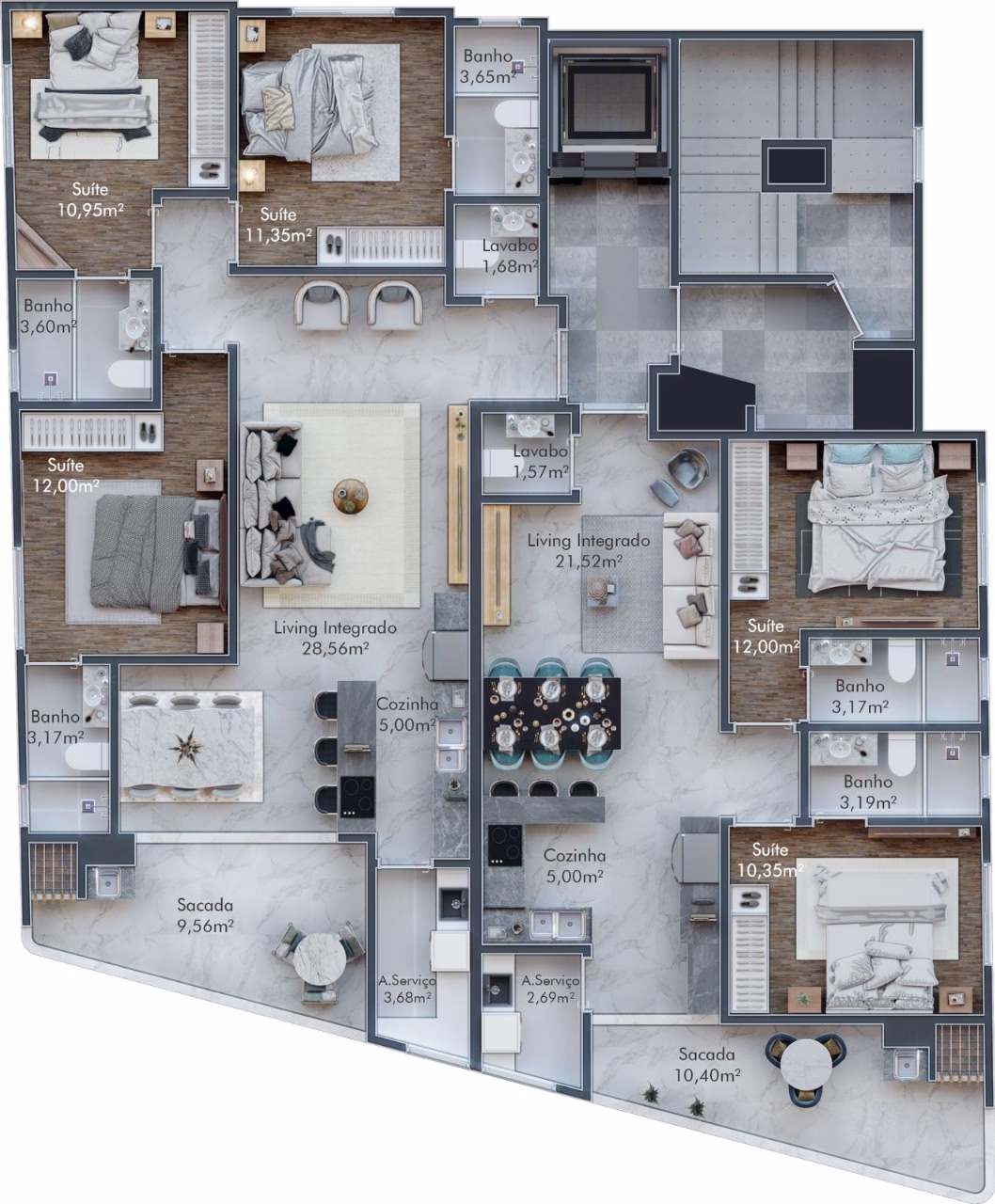 Apartamento 3 suítes em Balneário Perequê — Balneário Perequê, Porto Belo