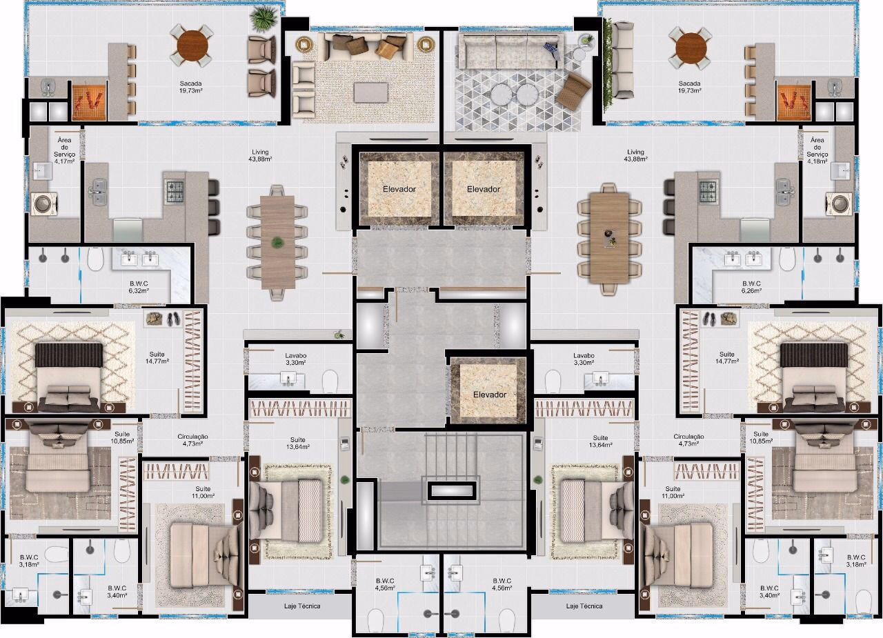 Apartamento 4 suítes em Meia Praia — Meia Praia, Itapema