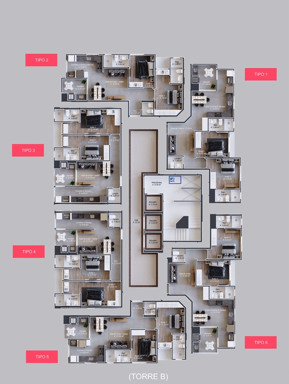 Apartamento 2 suítes em Jardim Praiamar — Jardim Praiamar, Itapema