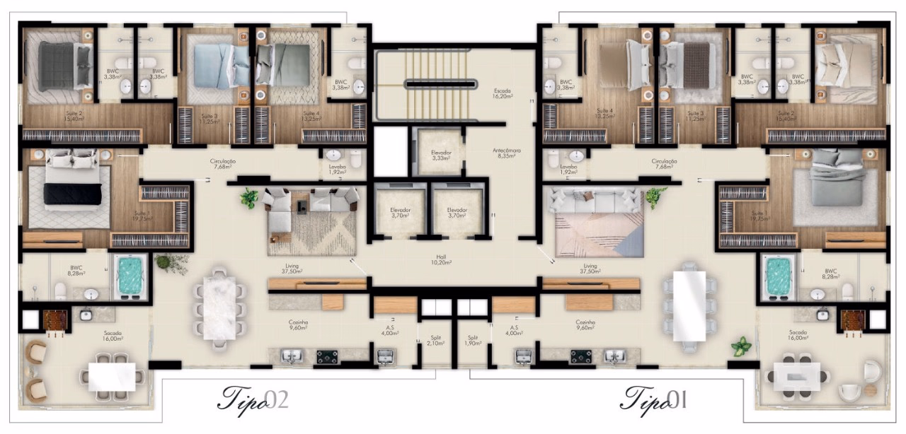 Apartamento 4 suítes em Meia Praia — Meia Praia, Itapema
