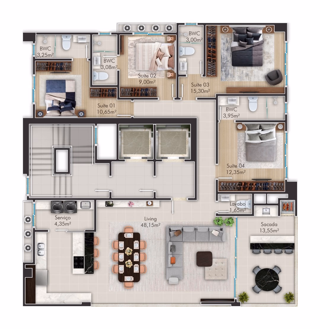 Apartamento 4 suítes em Meia Praia — Meia Praia, Itapema