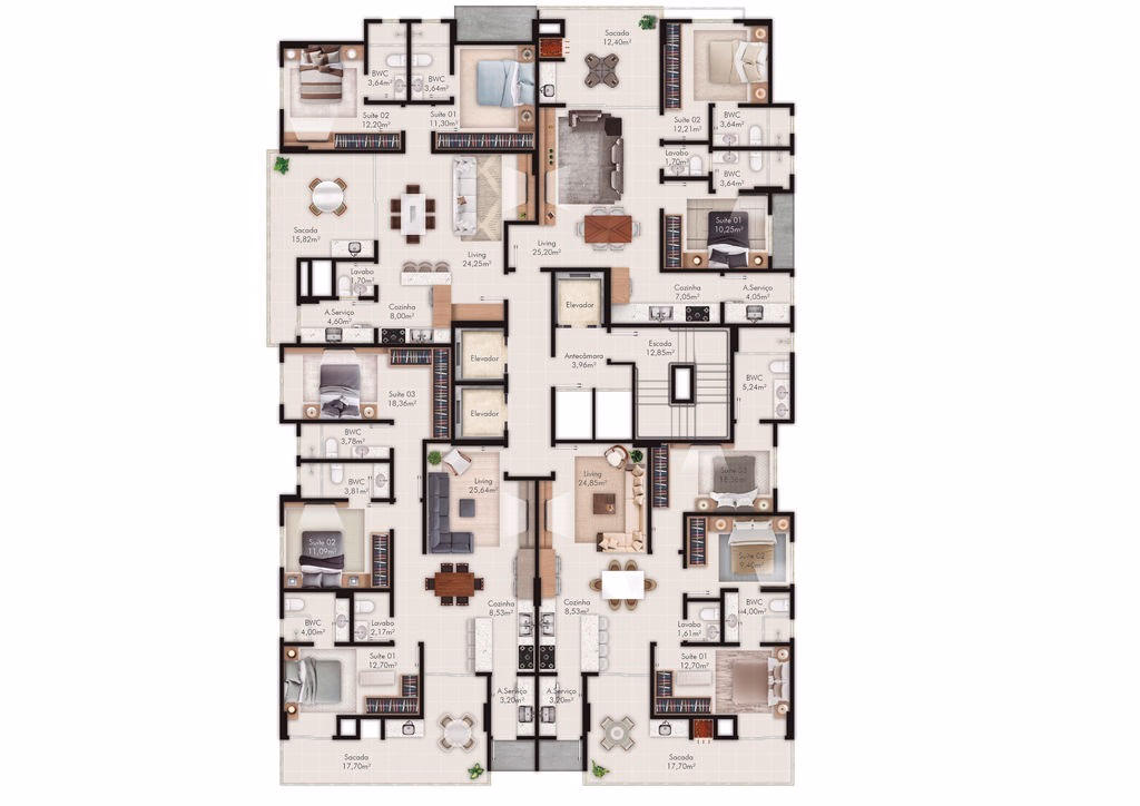 Apartamento 3 suítes em Meia Praia — Meia Praia, Itapema