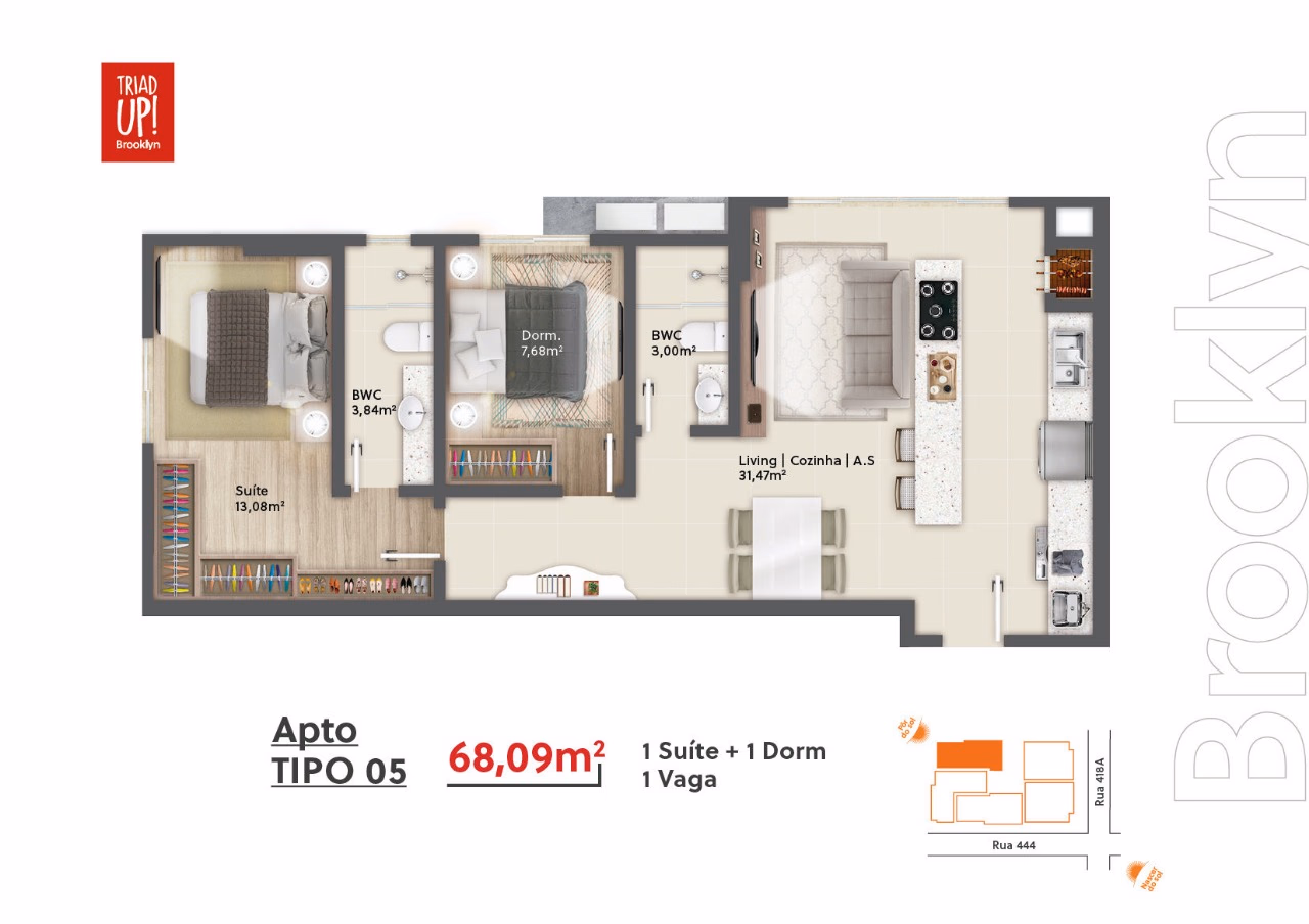 Apartamento 2 quartos em Morretes — Morretes, Itapema