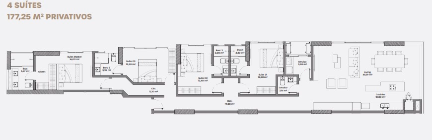 Apartamento 4 suítes em Balneário Perequê — Balneário Perequê, Porto Belo