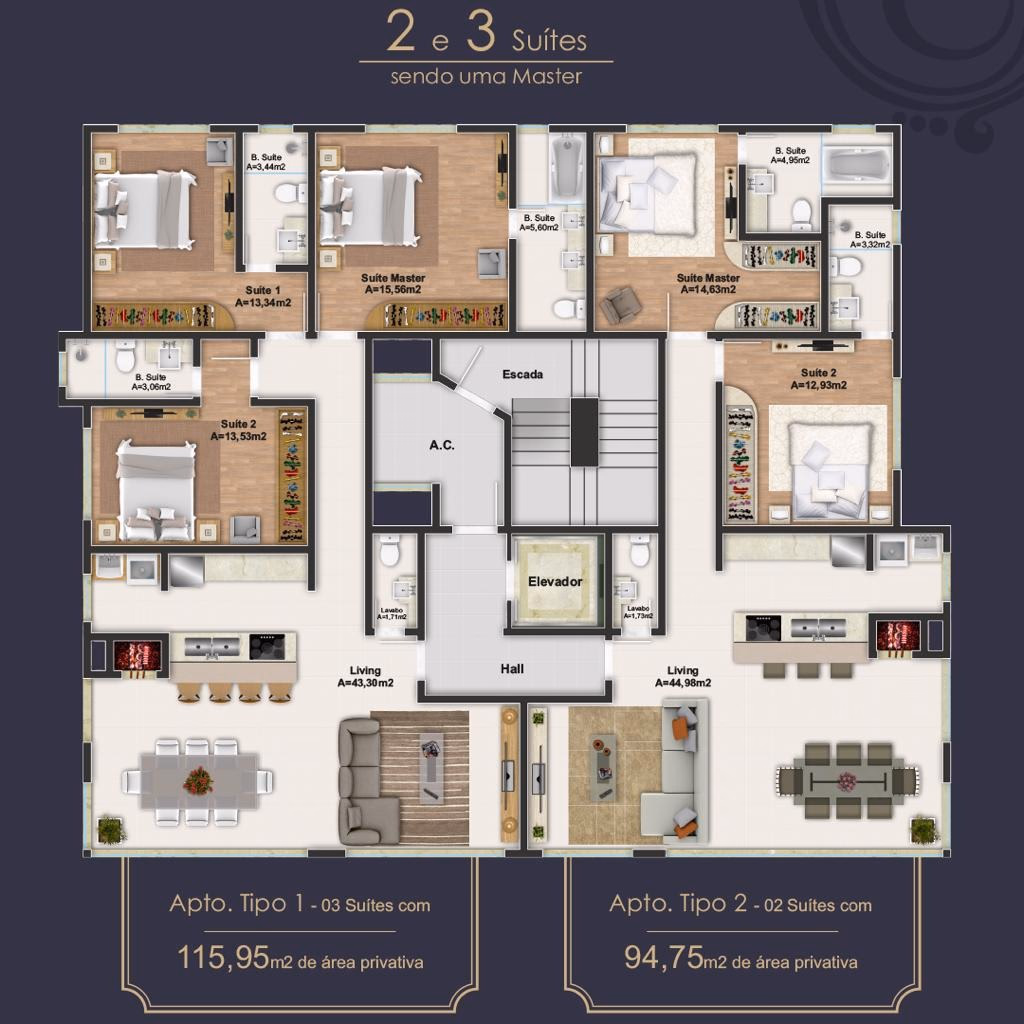 Apartamento 2 suítes em Meia Praia — Meia Praia, Itapema