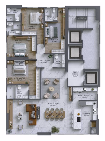 Apartamento 4 suítes em Meia Praia — Meia Praia, Itapema
