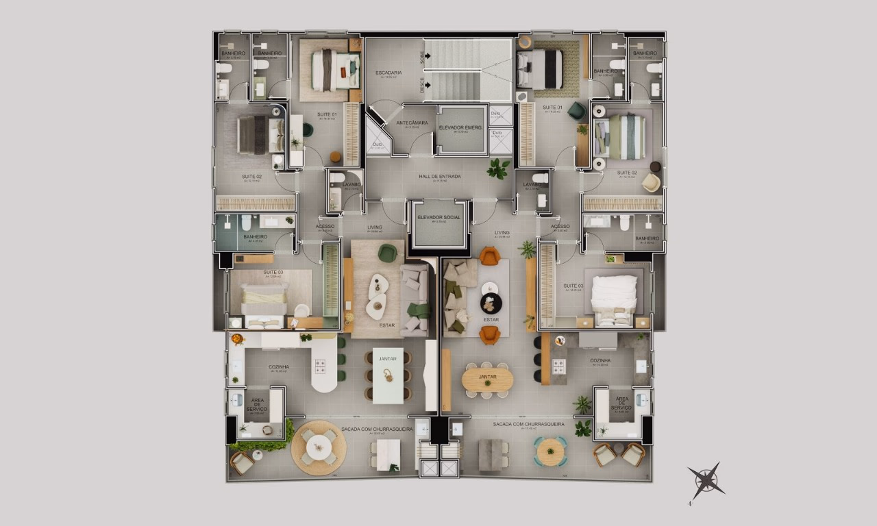 Apartamento 3 suítes em Meia Praia — Meia Praia, Itapema
