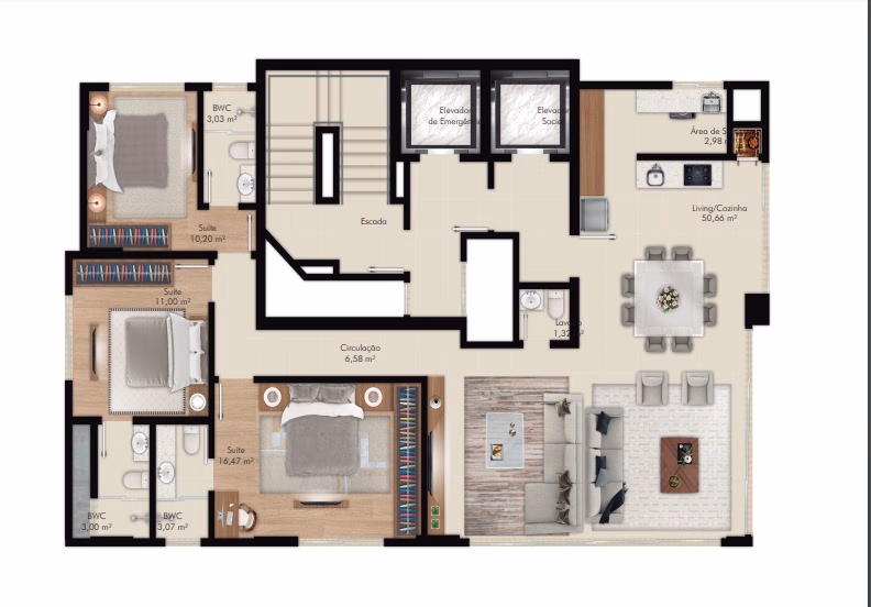Apartamento 3 suítes em Meia Praia — Meia Praia, Itapema