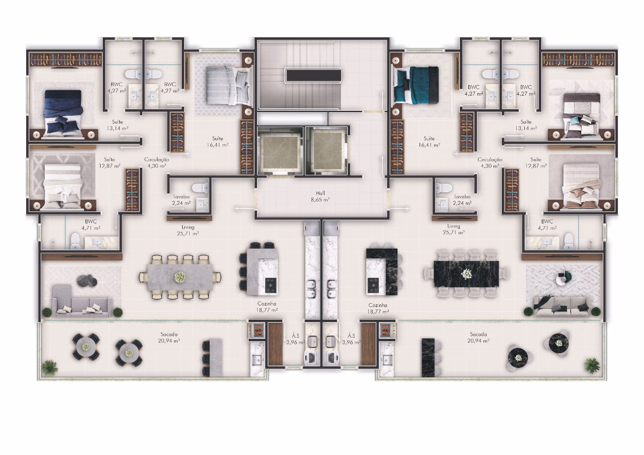 Apartamento 3 suítes em Meia Praia — Meia Praia, Itapema