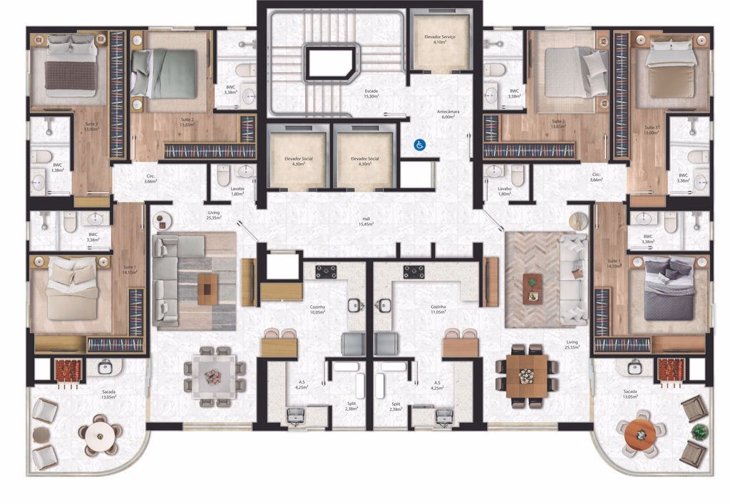 Apartamento 3 suítes em Meia Praia — Meia Praia, Itapema
