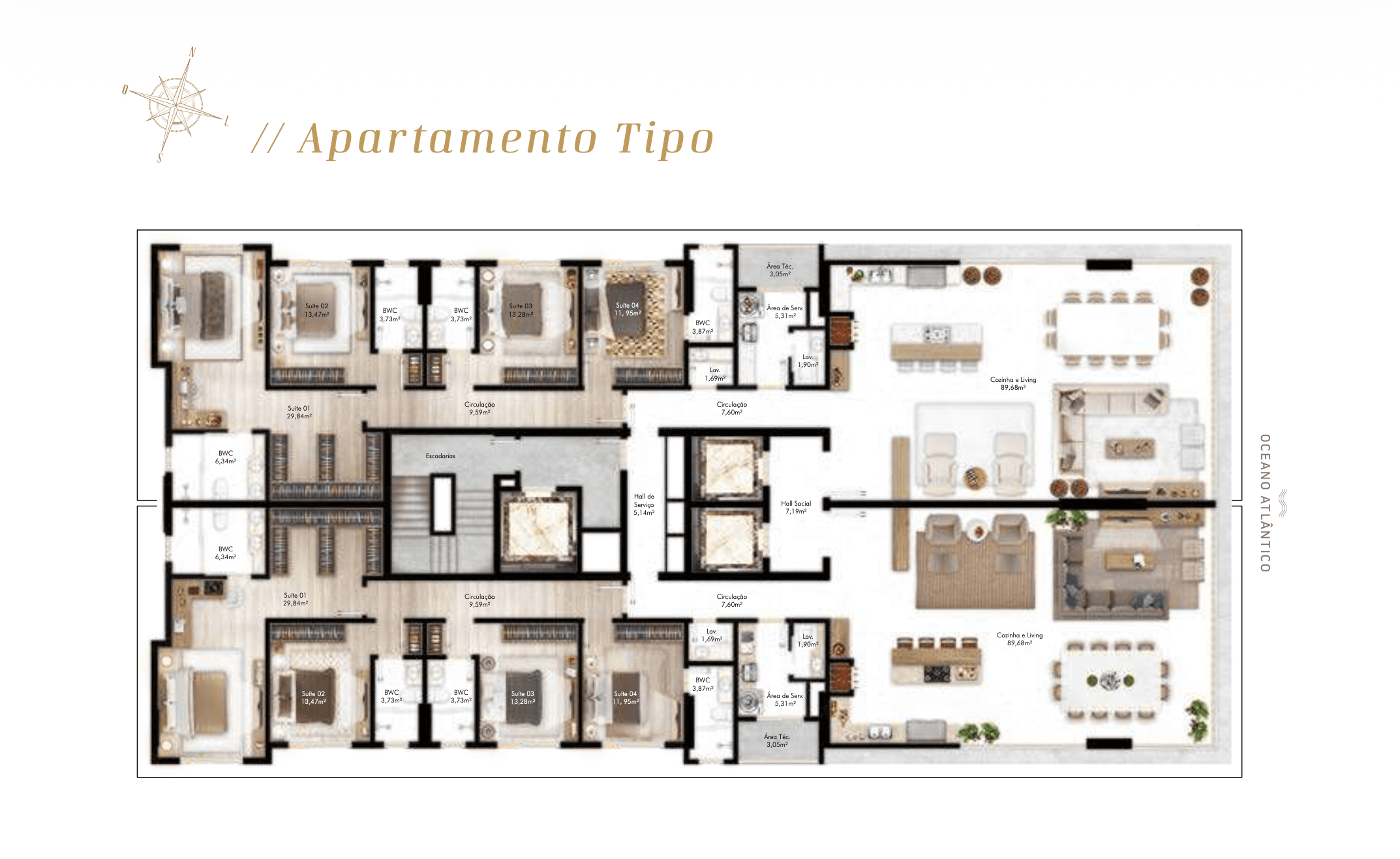 Apartamento 4 suítes em  — , 