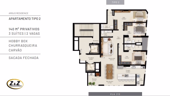 Apartamento 3 suítes em Meia Praia — Meia Praia, Itapema