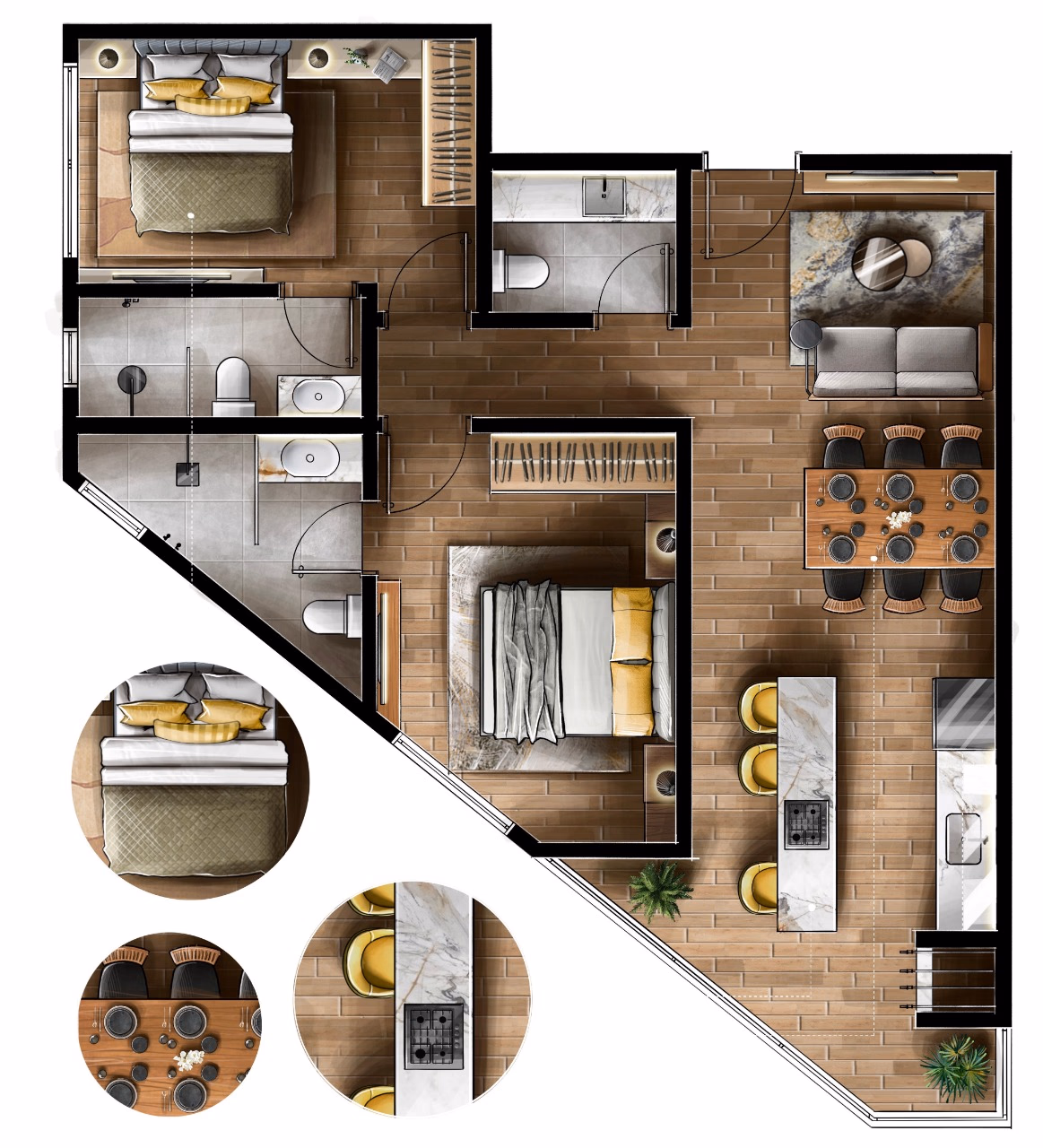 Apartamento 2 suítes em Balneário Perequê — Balneário Perequê