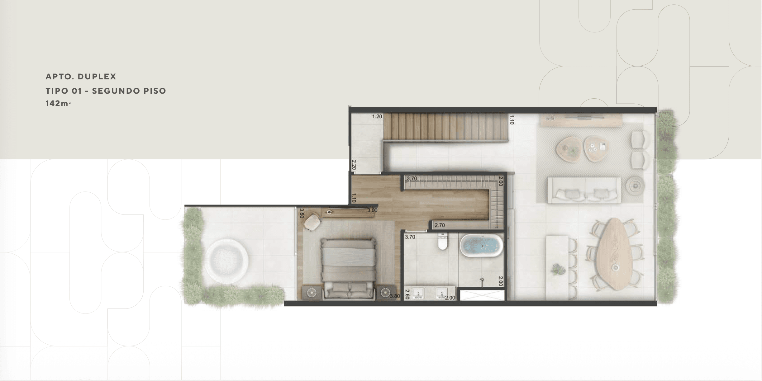 Apartamento 2 suítes em  — , 