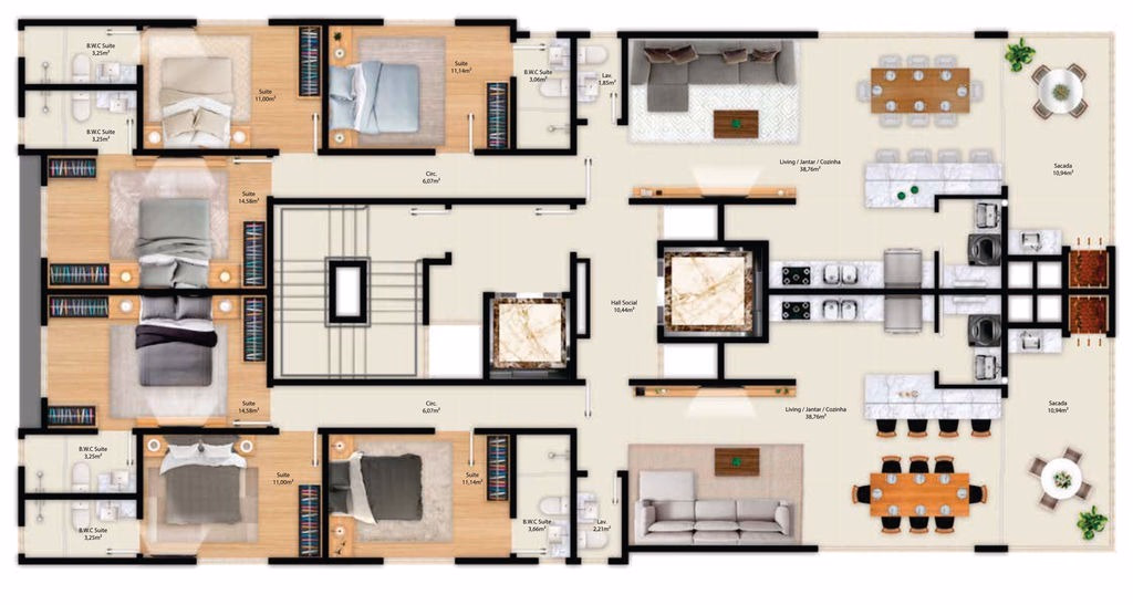 Apartamento 3 suítes em Meia Praia — Meia Praia, Itapema