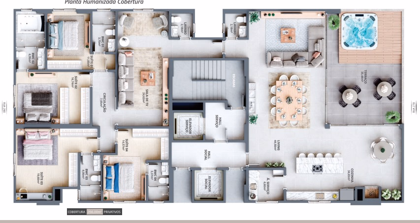 Apartamento 4 suítes em Meia Praia — Meia Praia, Itapema
