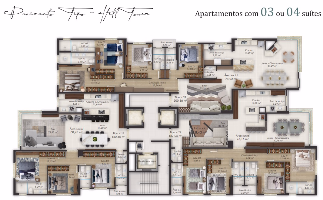 Apartamento 3 suítes em Meia Praia — Meia Praia, Itapema