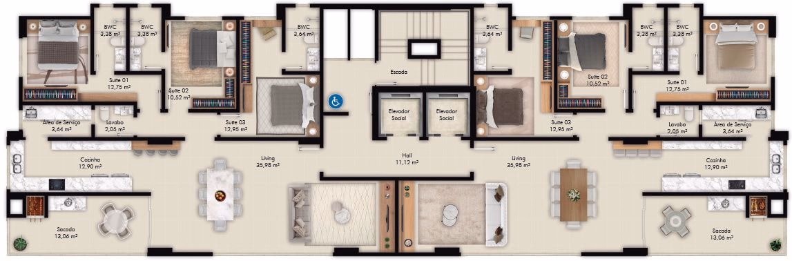 Apartamento 3 suítes em Meia Praia — Meia Praia, Itapema