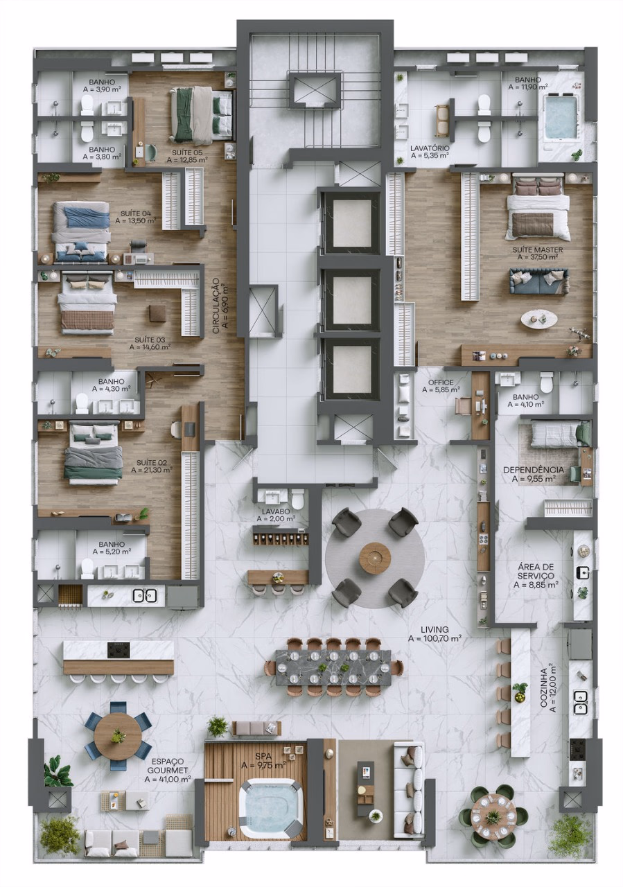 Apartamento 4 suítes em Meia Praia — Meia Praia, Itapema