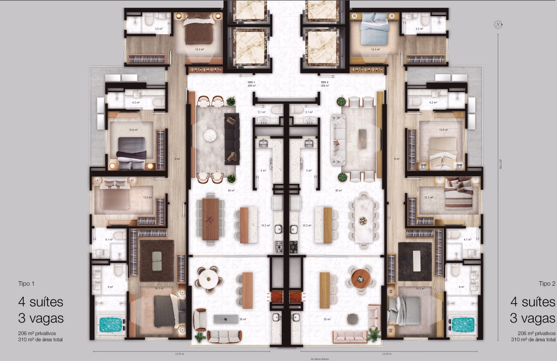 Apartamento 4 suítes em Centro — Centro, Itapema