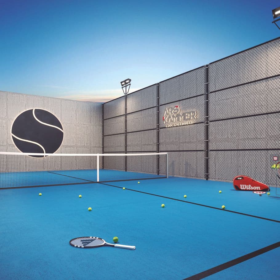Quadra de padel de 121 m² do Accendis Home Living, em Itapema