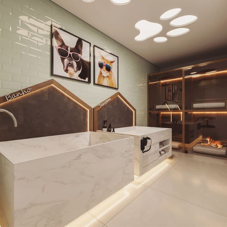 Petcare, o spa para pets do Accendis Home Living, no Centro de Itapema