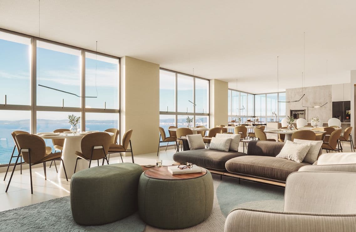 Sky Lounge, o espaço gourmet do 37º pavimento do Accendis Home Living, em Itapema