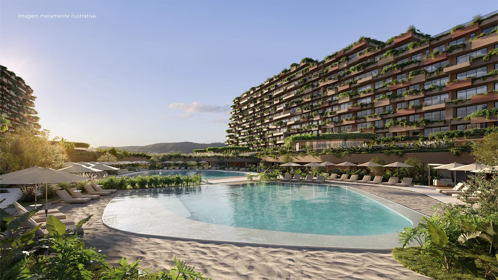 Clube internacional e áreas de lazer do All Resort Club Residence