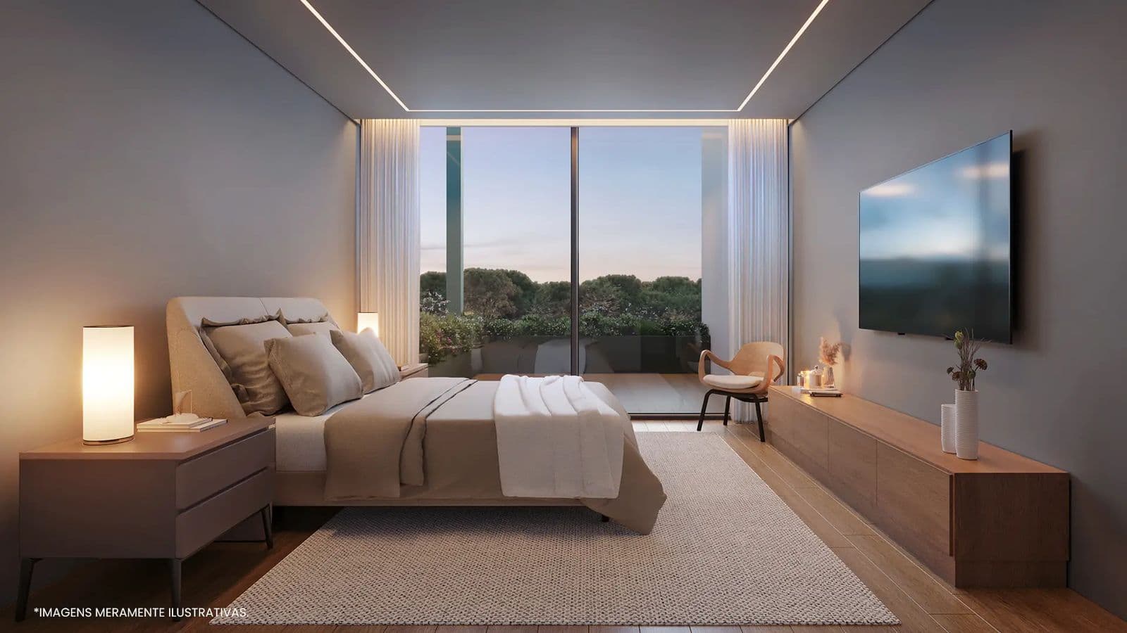 Suíte de um apartamento duplex do Golf View, no All Resort, Porto Belo
