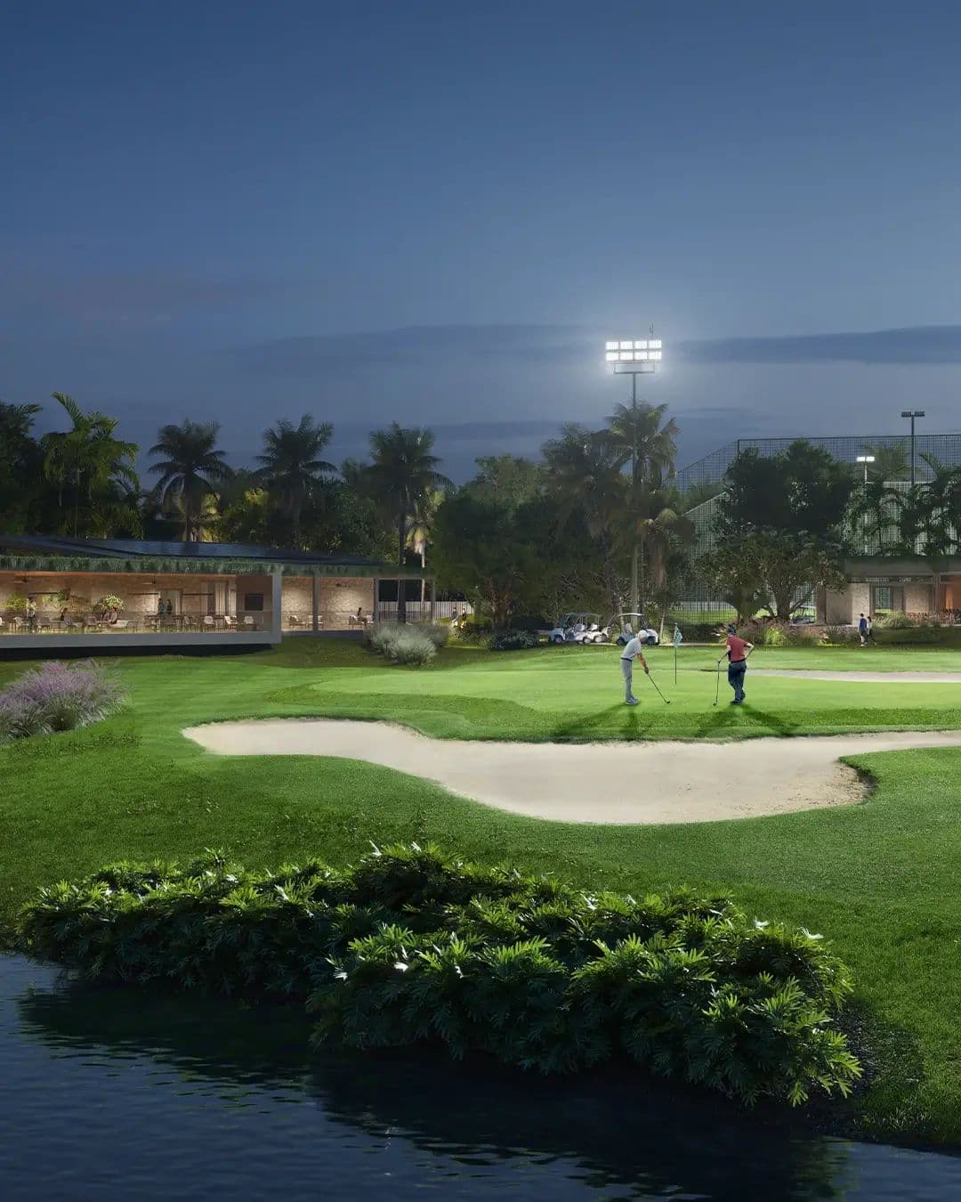 Entardecer no campo de golfe do Porto Belo Golf All Resort