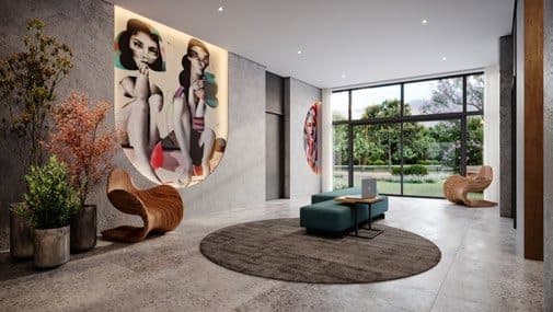 Espaço de coworking do Amrita Apartments, no Balneário Perequê, Porto Belo