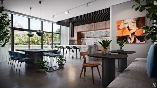Sala de jogos com copa e terraço independente do Amrita Apartments, em Porto Belo