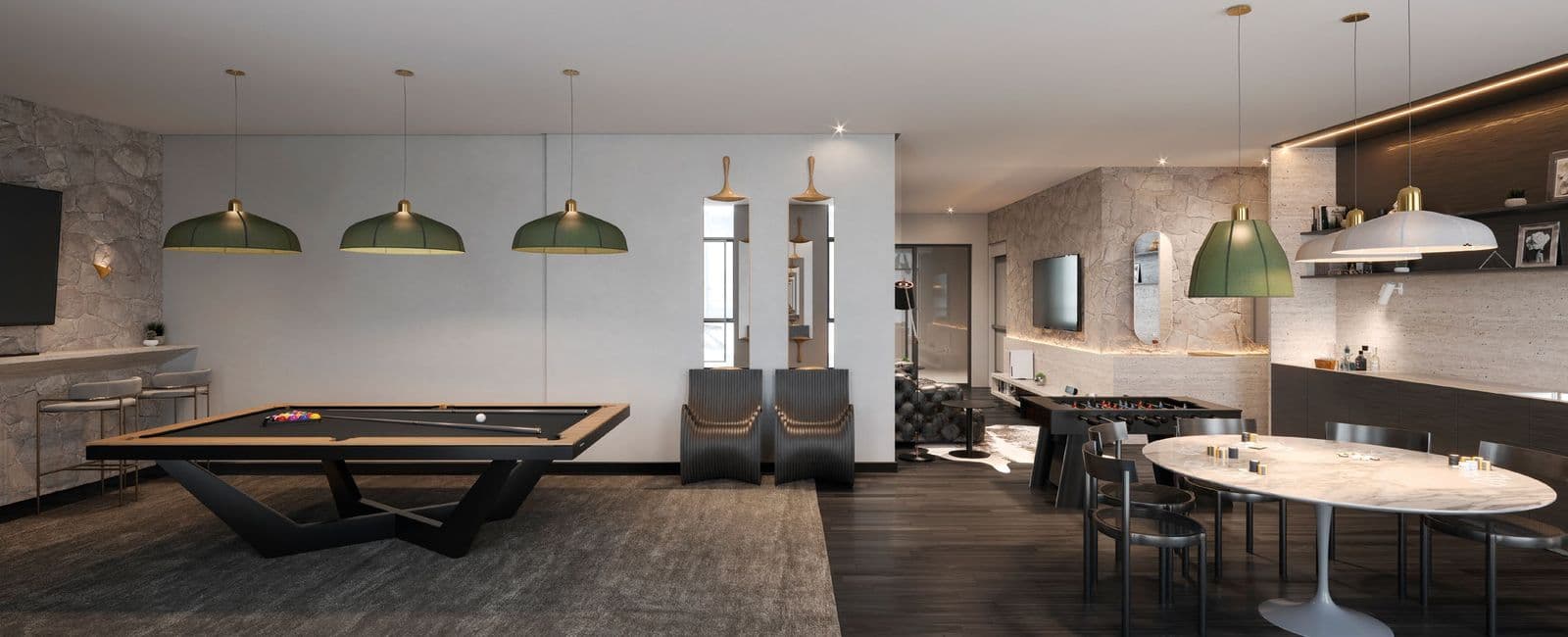 Sala de jogos com bar do Du-Art Tower Residence