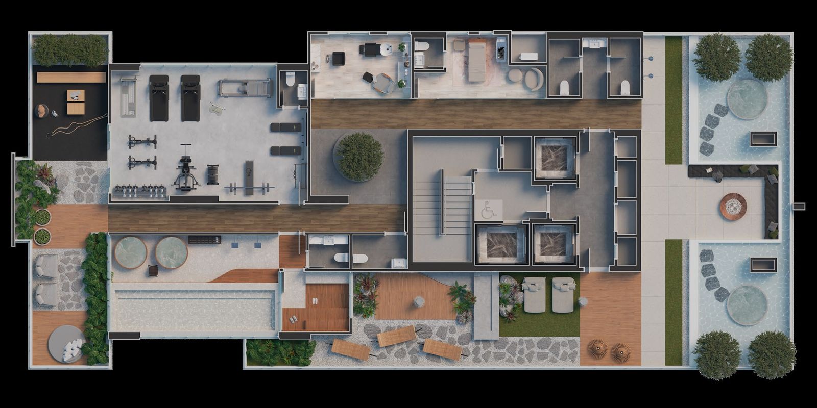 Planta do rooftop do 31º andar do Du-Art Tower Residence, com 474,22 m²