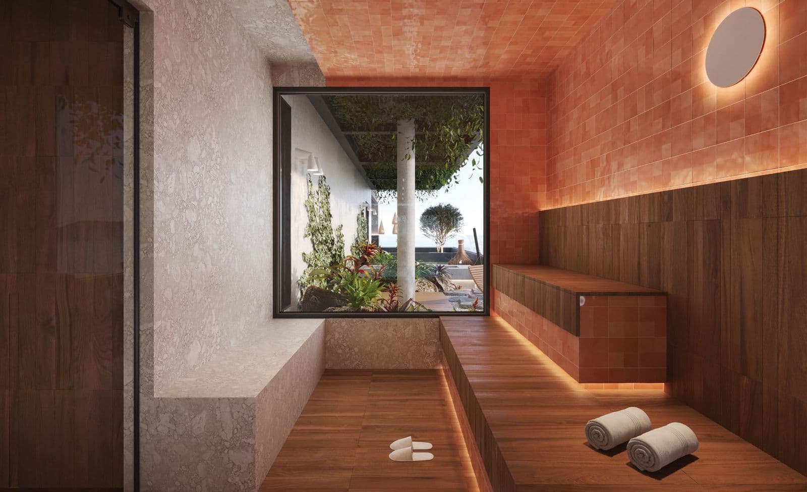 Sauna seca do rooftop do Du-Art Tower Residence
