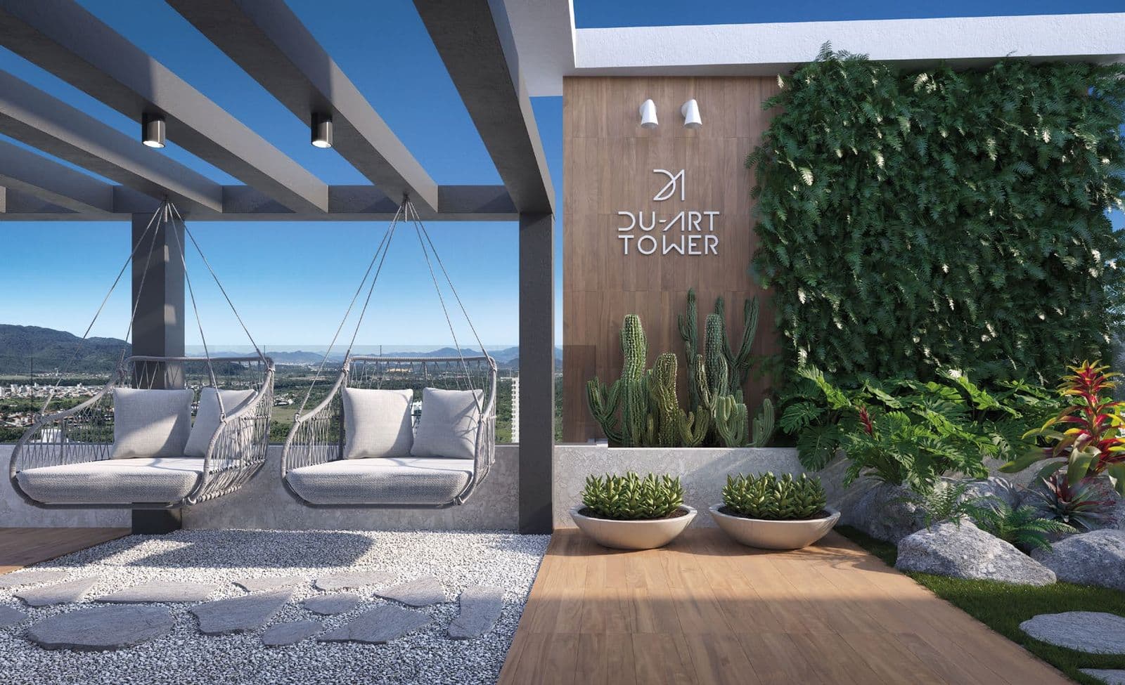 Solarium do rooftop do Du-Art Tower Residence, no 31º andar
